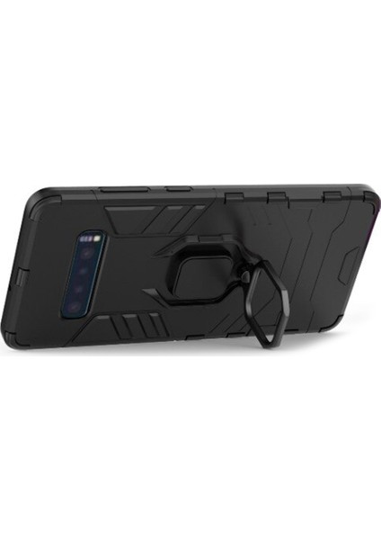 Samsung Galaxy S10 Plus Batman Serisi Yüzük Standlı Armor Kılıf - Siyah fırsatları