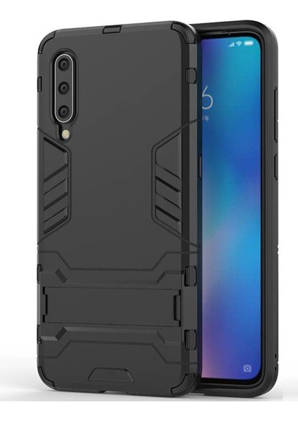 Xiaomi Mi 9 Se Alfa Serisi Armor Standlı Koruma Kılıf - Siyah