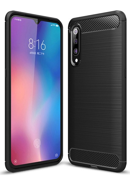 Xiaomi Mi 9 Explorer Brushed Carbon Fiber Silikon Kılıf - Siyah fiyatları