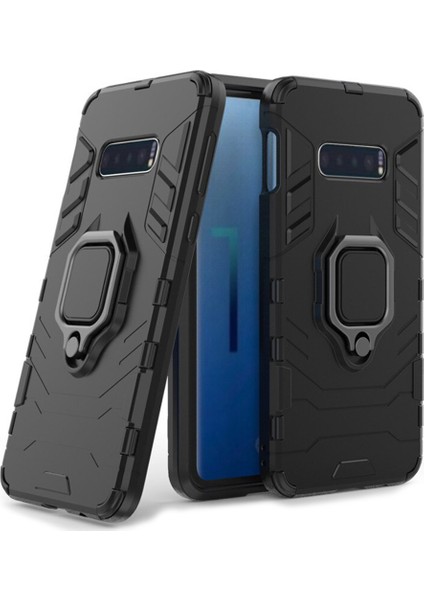 Samsung Galaxy S10E Batman Serisi Yüzük Standlı Armor Kılıf - Siyah fiyatları