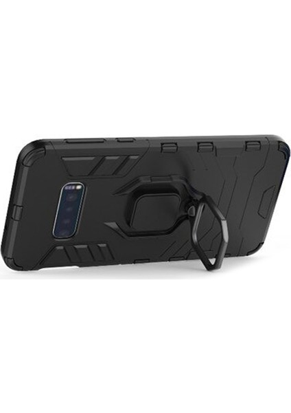 Samsung Galaxy S10E Batman Serisi Yüzük Standlı Armor Kılıf - Siyah fırsatları