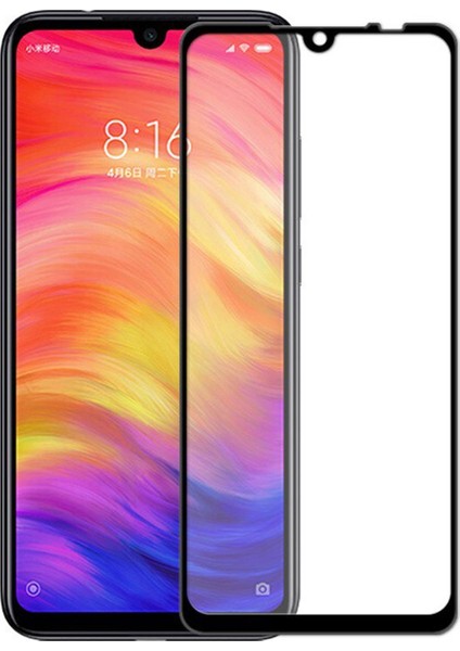 Xiaomi Redmi Note 7 Pro Tam Kaplayan Çerçeveli Tempered Ekran Koruyucu - Siyah
