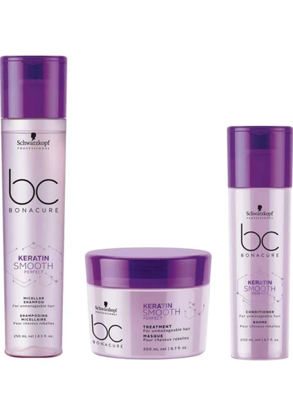 Bc Keratin Mükemmel Kontrol Şampuanı 250ML+MASKE 200ML+KREM 200ML