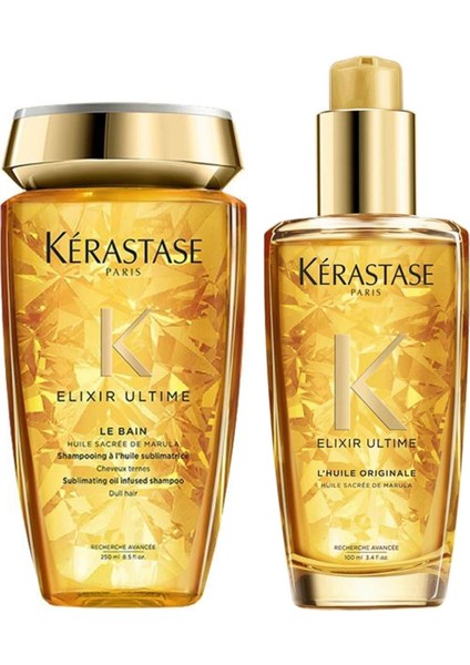 Elixir Ultime Le Bain Mat Saçlar Için Parlaklık Şampuan 250ML+PARLAKLIK Yağı 100ML
