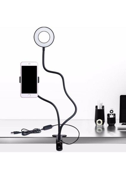 Selfie Işığı Telefon Tutuculu USB Stand