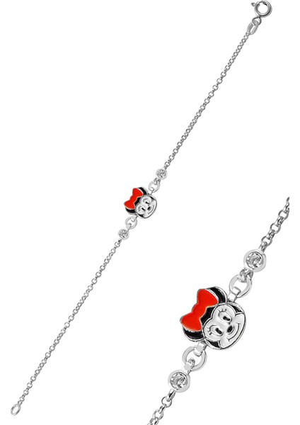 Gümüş Mineli Zirkon Taşlı Minie Modeli Bileklik