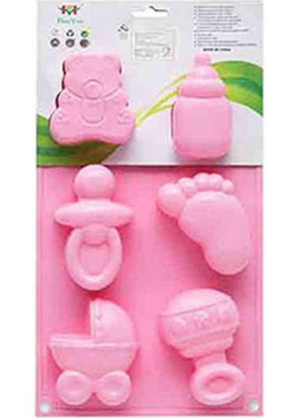 Pembe Silikon Kek Kalıbı 6lı
