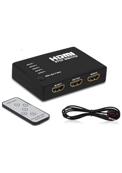 4416 HDMI Çoklayıcı Çoğaltıcı Switch 5 Port Kumandalı