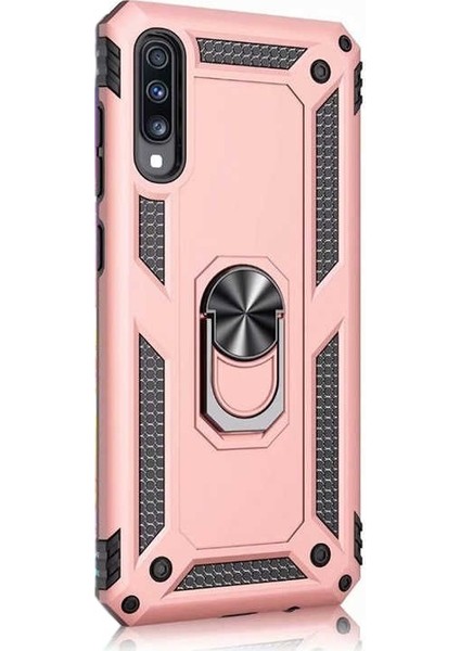 Samsung Galaxy A70 Kılıf Vega Standlı Yüzüklü Mıknatıslı