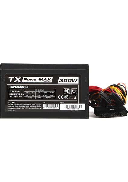 TX PowerMAX 300W 3xSATA 2xIDE 4pin CPU Bilgisayar Güç Kaynağı (TXPSU300S2)