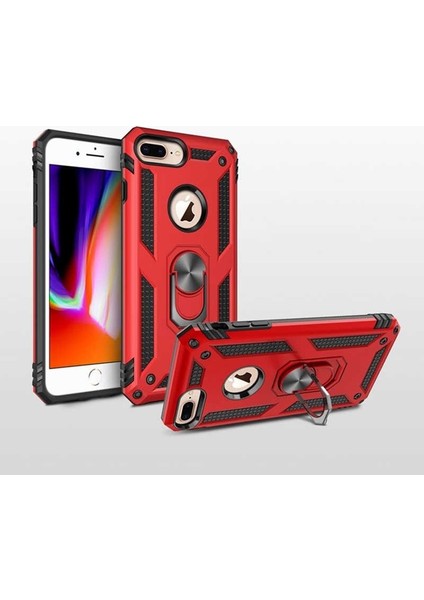 Apple iPhone 8 Plus Kılıf Vega Standlı Yüzüklü Mıknatıslı