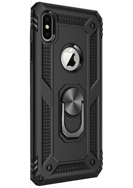 Apple iPhone Xs Max Kılıf Vega Standlı Yüzüklü Mıknatıslı