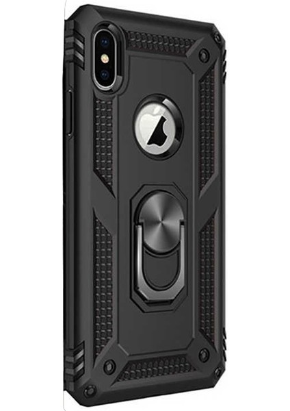 Apple iPhone Xs Kılıf Vega Standlı Yüzüklü Mıknatıslı