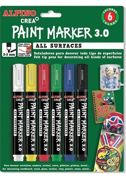 Ar-0166 Crea Paint Marker 6'Li Blister