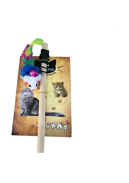 Kedi̇ Olta Oyuncaği 40 cm Fareli̇ Zi̇lli̇