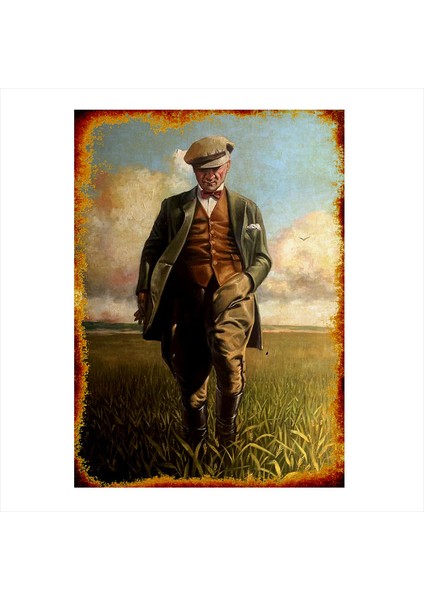 Ahşap Tablo Retro Mustafa Kemal Atatürk