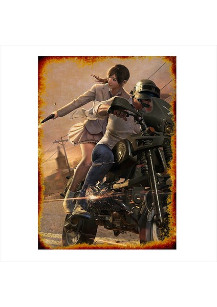Ahşap Tablo Pubg Oyun Afişi