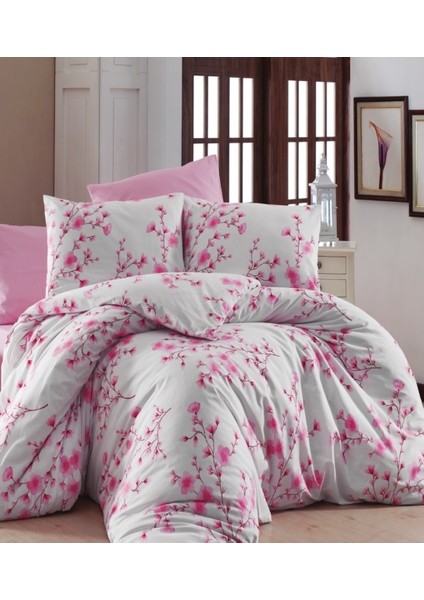 Ranforce Çift Kişilik Nevresim Takımı - Derosa Pembe