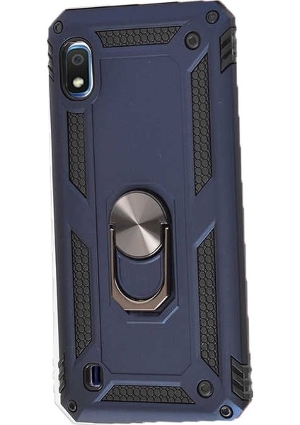 Samsung Galaxy A10 Kılıf Vega Standlı Yüzüklü Mıknatıslı Lacivert