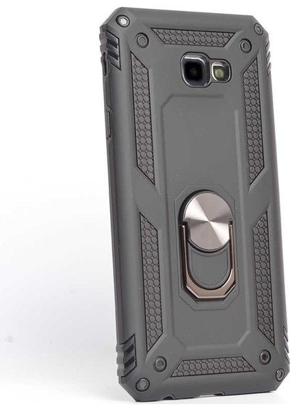 J4 Plus Kılıf Vega Standlı Yüzüklü Mıknatıslı Siyah