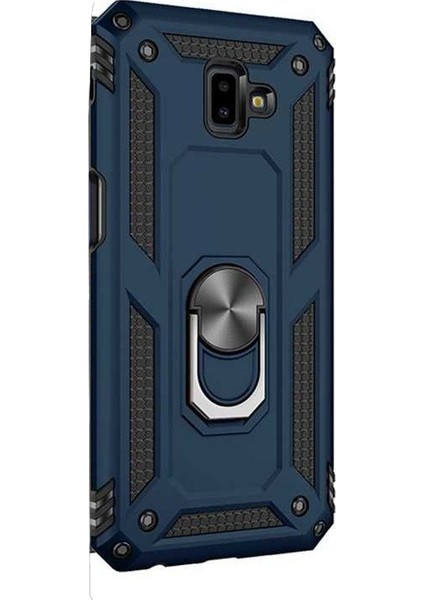 J6 Plus Kılıf Vega Standlı Yüzüklü Mıknatıslı Lacivert