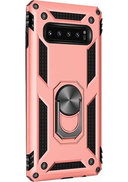 S10 Kılıf Vega Standlı Yüzüklü Mıknatıslı Bronz