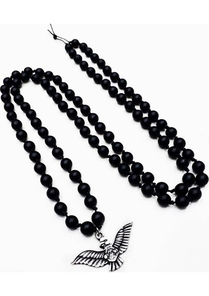 Albatros Kuşu Tasarım Oniks Doğal Taş Erkek Kolye