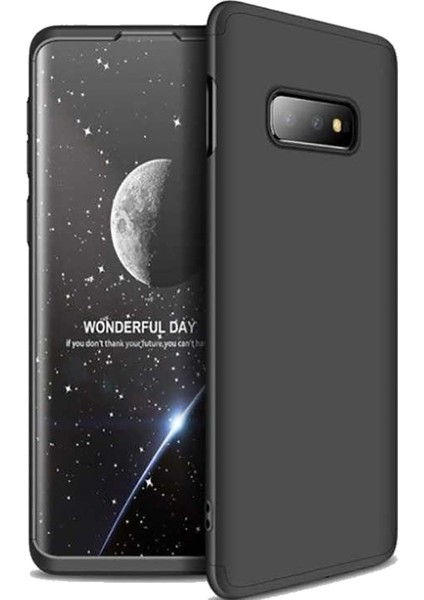 Samsung Galaxy S10 3 Parça 360 Soft Hard Koruma Kılıf Siyah