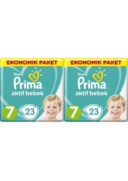 Aktif Bebek Ekonomik Paket 7 Numara 23 x 2=46 Adet Bez