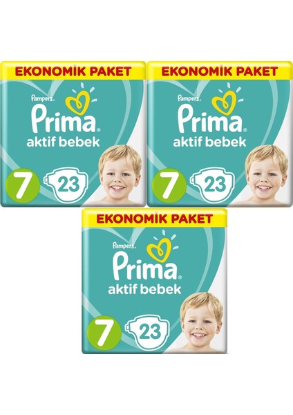 Aktif Bebek Ekonomik Paket 7 Numara 23 x 3=69 Adet Bez