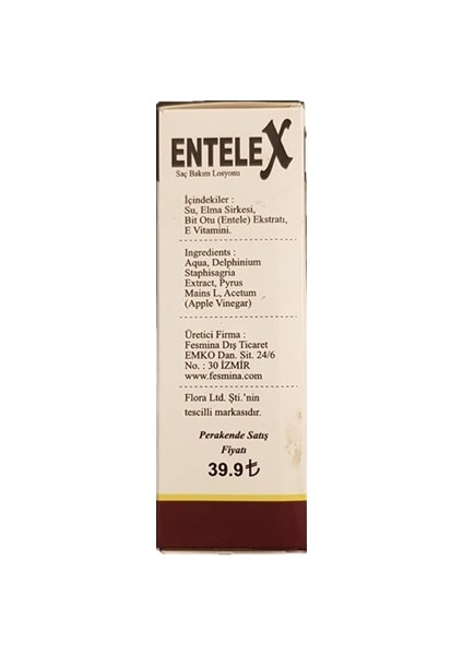 Entelex Saç Bakım Losyonu 50ML E Vitaminli fiyatları