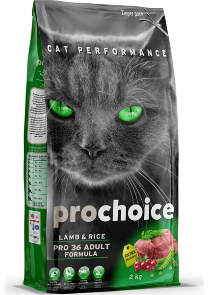 Prochoice Pro 36 Kuzu Ve Pirinçli Yetişkin Kedi Kuru Mama 2Kg