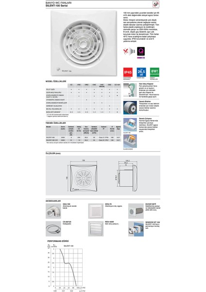 Silent 100 Cz Silver Gümüş Fan fiyatları
