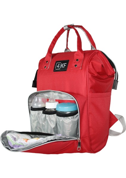 Anne Bebek Bakım Sırt Çantası Fonksiyonel Su Geçirmez Çanta Kırmızı