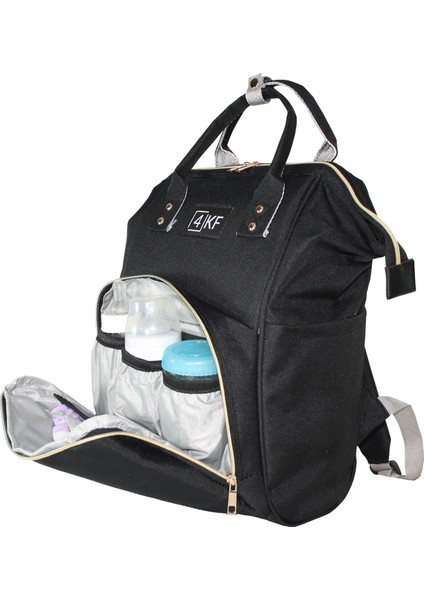 Anne Bebek Bakım Sırt Çantası Fonksiyonel Su Geçirmez Çanta Siyah