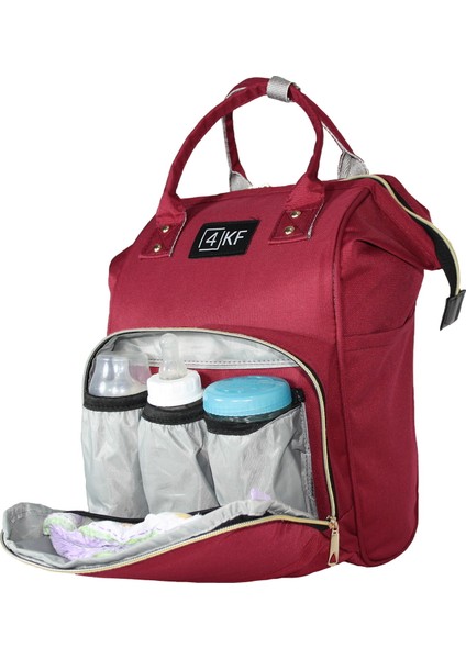Anne Bebek Bakım Sırt Çantası Fonksiyonel Su Geçirmez Çanta Bordo