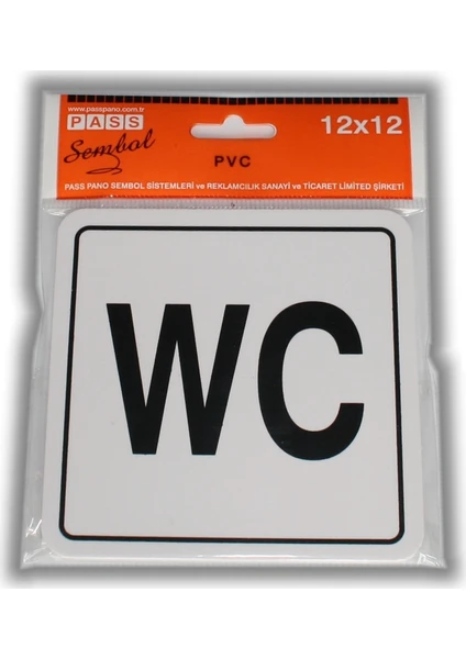 PassPano Pvc Foam  Levha  WC Yazı 12 x 12 cm