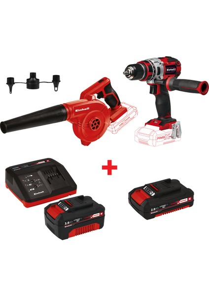 Combo Set-3 Te-Cd 18 Li Brushless + Te-Cb 18/180 Üfleme+18V 3 Ah Starter-Kit+2 Ah Akü