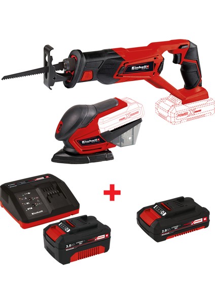 Combo Set- 6 Te-Ap 18 Li - Solo Akülü Kılıç Testere  Te-Os 18/1 Li Solo Akülü Zımpara Powerxchange Starter Kit +18V 3 Ah Starter-Kit Power-X-Change + 2,0 Ah Power-X-Change Akü