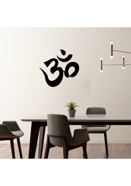 Om Yoga Sembolü Sticker - Siyah 60 x 56 cm