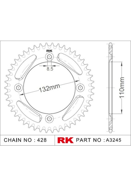 Ktm SX 85 RK Aluminyum Arka Dişli A3245-49-1A (2004-2018)