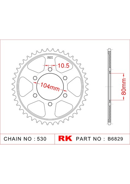 Kawasaki ZX-12 R RK Çelik Arka Dişli B6829-46 (2000-2005)