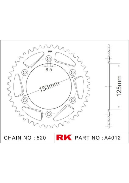 Honda CRF 250 R RK Aluminyum Arka Dişli A4012-48 (2019-2019)