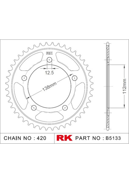 Honda VT 750 C SHADOW RK Çelik Arka Dişli B5133-41 (1998-2003)
