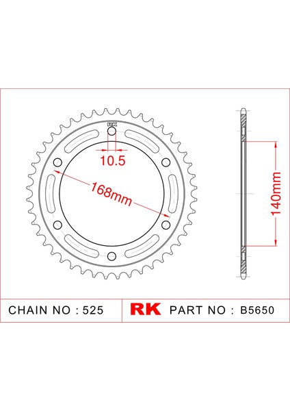 Bmw F 700 GS RK Çelik Arka Dişli B5650-42 (2013-2018)