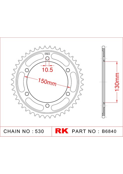 Yamaha FZS 600 FAZER RK Çelik Arka Dişli B6840-48 (1998-2003)