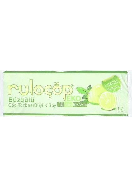 Rulo Çöp Torbası Büzgülü limon Kokulu Büyük Boy