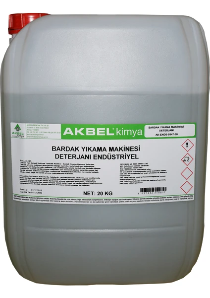 Akbel Bardak Yıkama Makinesi Deterjanı 20 KG