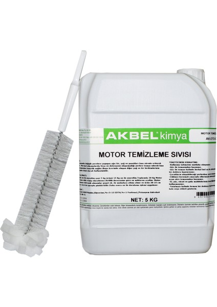 Akbel Motor Temizleme Sıvısı 5 kg 1/3 + Motor Temizleme Fırçası