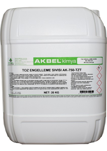 Toz Engelleme Sıvısı Ak 750 Tzt 20 Kg